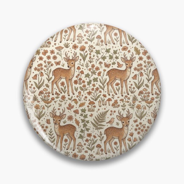 Item preview, Cute Deer Pattern – Whimsical Woodland Deer with Flowers & Leaves designed and sold by Ink Matrix.