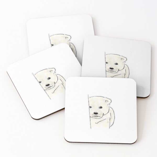 Item preview, Peeking White Puppy Minimalist Sketch designed and sold by raun.draw.