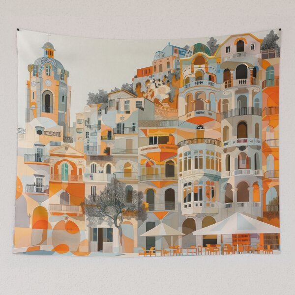 Item preview, Sunlit Hillside by the Sea designed and sold by NeoNebulaArt.