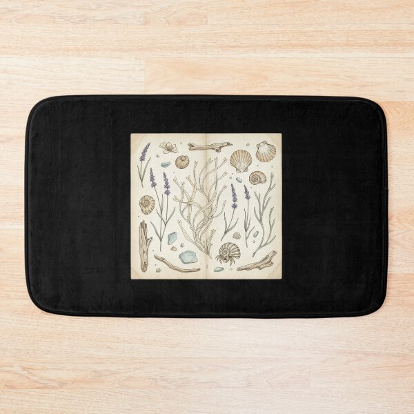 Item preview, Vintage Coastal Beachcomber Journal Seashell Lavender Sea Glass Sticker Sheet designed and sold by FestivityFinds.