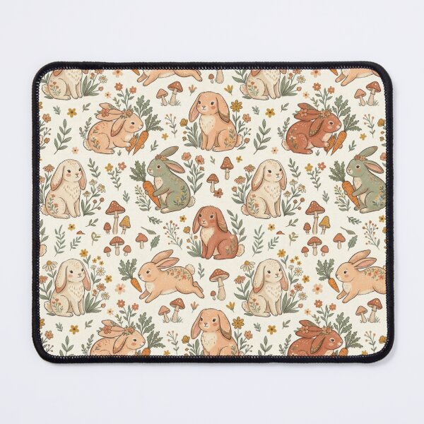 Item preview, Cute Rabbit Pattern – Adorable Bunnies with Flowers, Leaves & Whimsical Details designed and sold by Ink Matrix.