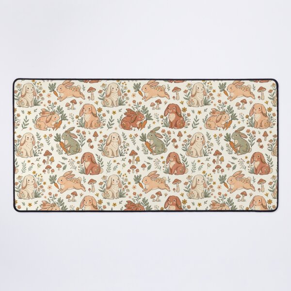 Item preview, Cute Rabbit Pattern – Adorable Bunnies with Flowers, Leaves & Whimsical Details designed and sold by Ink Matrix.