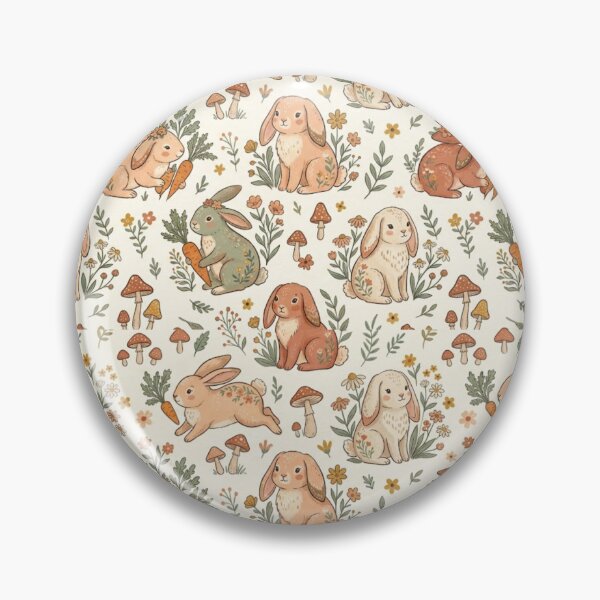 Item preview, Cute Rabbit Pattern – Adorable Bunnies with Flowers, Leaves & Whimsical Details designed and sold by Ink Matrix.