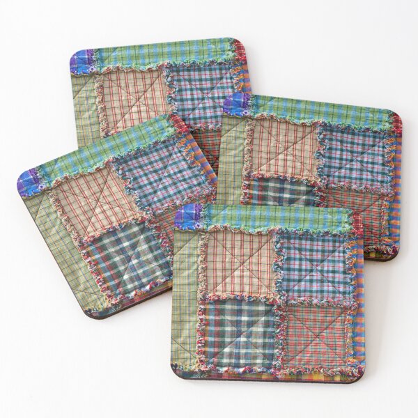 Item preview, Colorful Vintage Ruffled Fancy Checked Quilt designed and sold by AnimaliaStar.