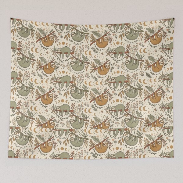 Item preview, Adorable Sloth Pattern – Relaxed Woodland Friends with Whimsical Nature Details designed and sold by Ink Matrix.