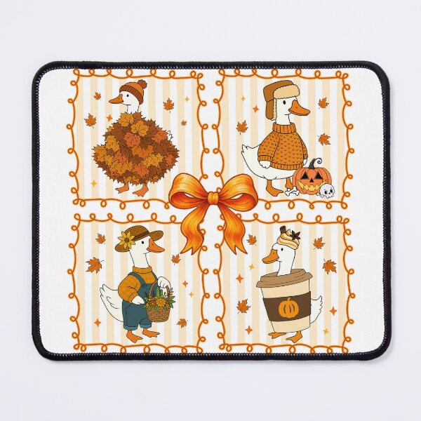 Item preview, Cozy Fall Goose Autumn Pumpkin Coffee Collage designed and sold by varin-studio.
