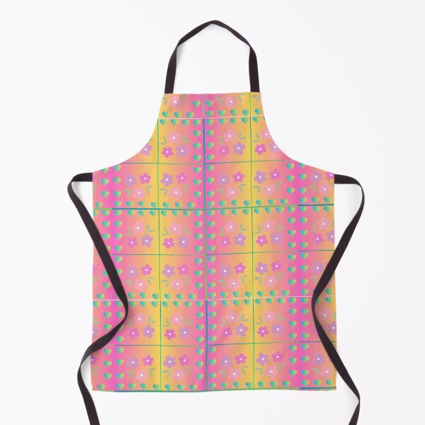 Item preview, Retro Pink & Yellow Floral Grid Pattern designed and sold by Seasonal designs.