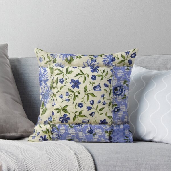 Item preview, Colorful Blue and White Vintage Cosy Quilt designed and sold by AnimaliaStar.