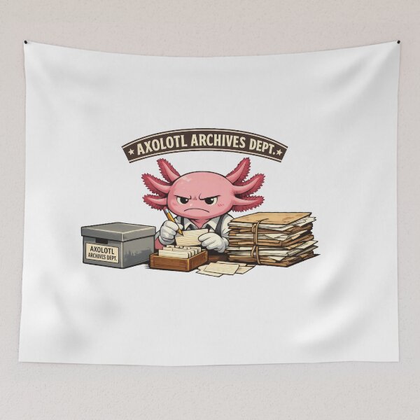 Item preview, Axolotl Archivist Funny Office Mascot designed and sold by TheRealTaria.