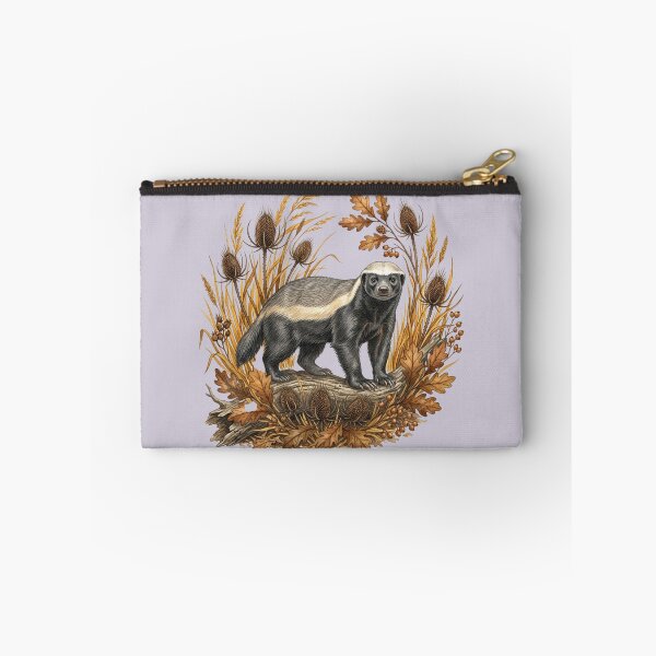 Item preview, Honey Badger Surrounded by Autumn Foliage Wildlife Art designed and sold by BirdsnStuff.