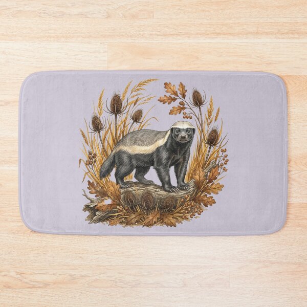 Item preview, Honey Badger Surrounded by Autumn Foliage Wildlife Art designed and sold by BirdsnStuff.