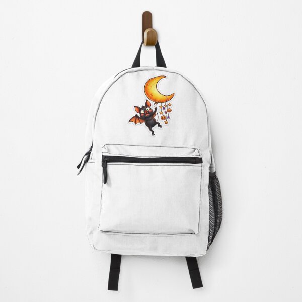 Item preview, Halloween Bat with Pumpkin Moon Balloon | Cute Spooky Night designed and sold by MrDev.