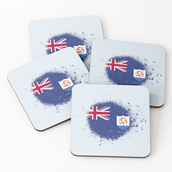 Item preview, Anguilla Flag Spray Paint Splatter Style designed and sold by DelfDesign.