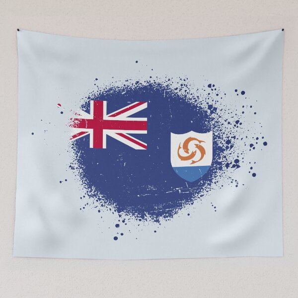 Item preview, Anguilla Flag Spray Paint Splatter Style designed and sold by DelfDesign.