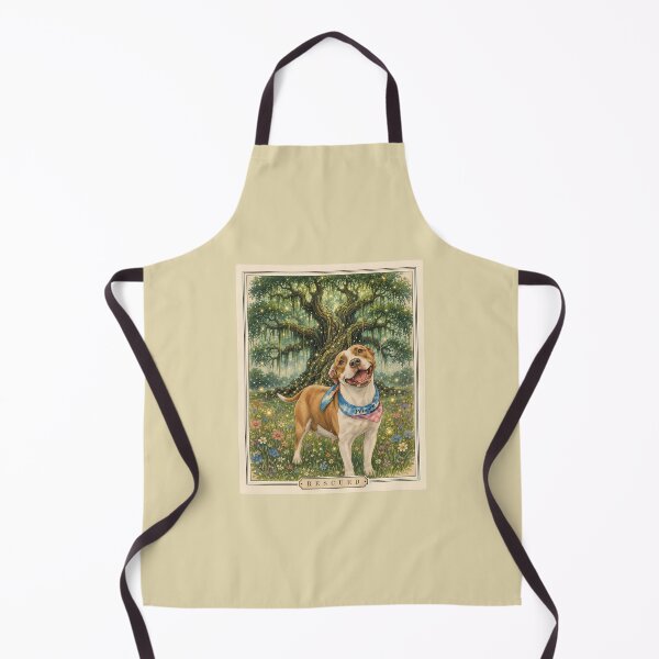 Item preview, Happy Rescued Pit Bull Dog Art under Oak Tree designed and sold by RescueHeart10.