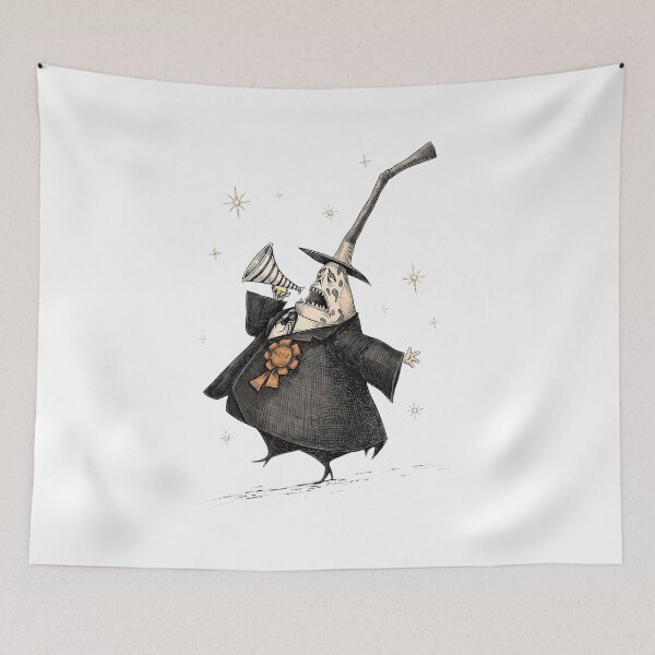 Item preview, Vintage Halloween Mayor Witch Megaphone Spooky Character Illustration designed and sold by SarahSanc43018.