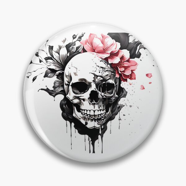 Item preview, Flowery Skull Ink Dripping Effect | ⭐⭐⭐⭐⭐ designed and sold by Beautyinme.