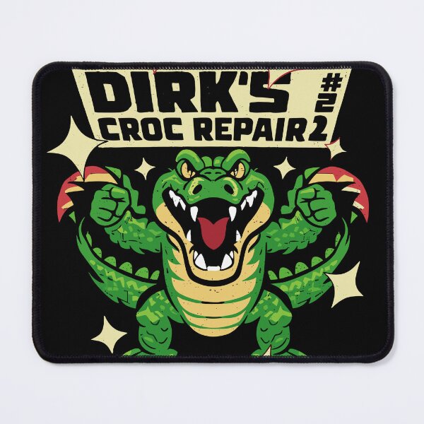 Item preview, Dirk's Croc Repair Poster designed and sold by Matinez Pink.