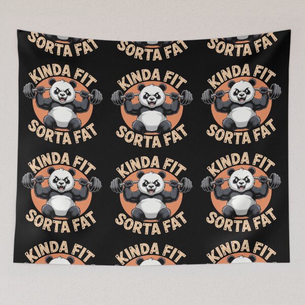 Item preview, Kinda Fit Sorta Fat Panda Weightlifting Gym Workout designed and sold by Zizo-DR44.