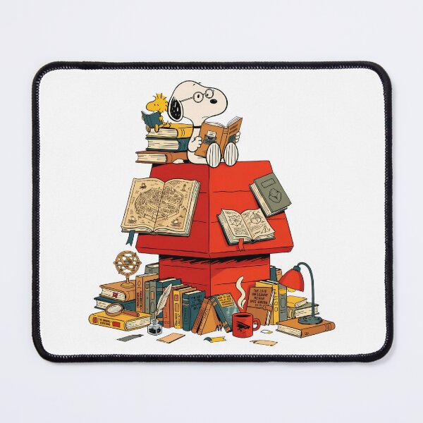 Item preview, Cozy Cartoon Dog Reader Surrounded by Vintage Books designed and sold by TiffanyPo81458.