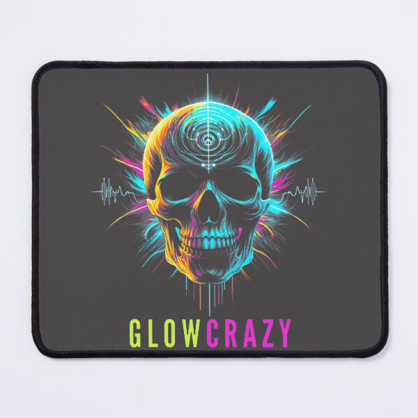 Item preview, Neon Crazy Colorful Skull Art – Glow‑In‑The‑Dark Skull Design For T‑Shirts & Stickers | ⭐⭐⭐⭐⭐ designed and sold by Smart-designer.