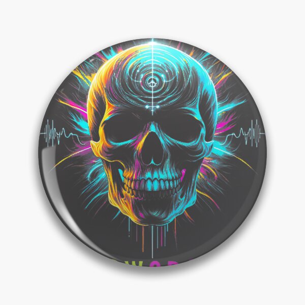 Item preview, Neon Crazy Colorful Skull Art – Glow‑In‑The‑Dark Skull Design For T‑Shirts & Stickers | ⭐⭐⭐⭐⭐ designed and sold by Smart-designer.