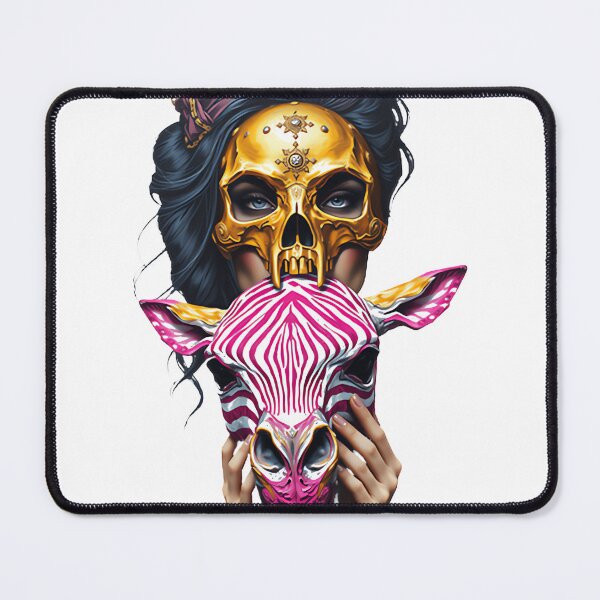 Item preview, Gold Skull Women Head Pink Zebra Pop Art Design | ⭐⭐⭐⭐⭐ designed and sold by Beautyinme.