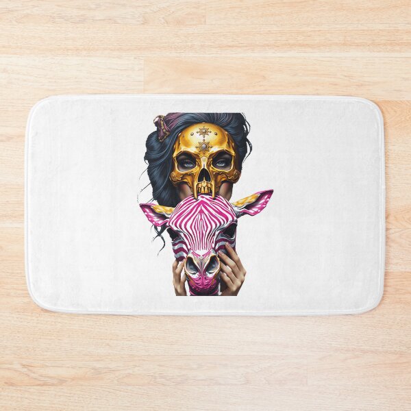 Item preview, Gold Skull Women Head Pink Zebra Pop Art Design | ⭐⭐⭐⭐⭐ designed and sold by Beautyinme.