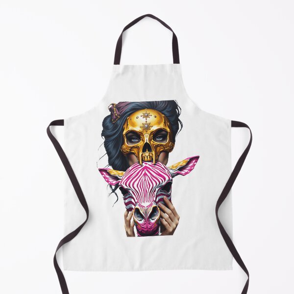 Item preview, Gold Skull Women Head Pink Zebra Pop Art Design | ⭐⭐⭐⭐⭐ designed and sold by Beautyinme.