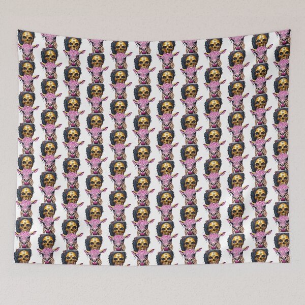 Item preview, Gold Skull Women Head Pink Zebra Pop Art Design | ⭐⭐⭐⭐⭐ designed and sold by Beautyinme.