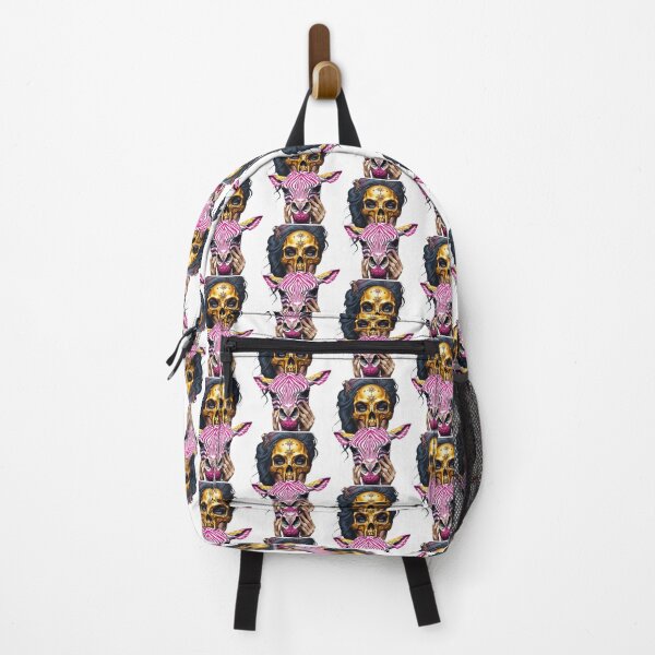 Item preview, Gold Skull Women Head Pink Zebra Pop Art Design | ⭐⭐⭐⭐⭐ designed and sold by Beautyinme.