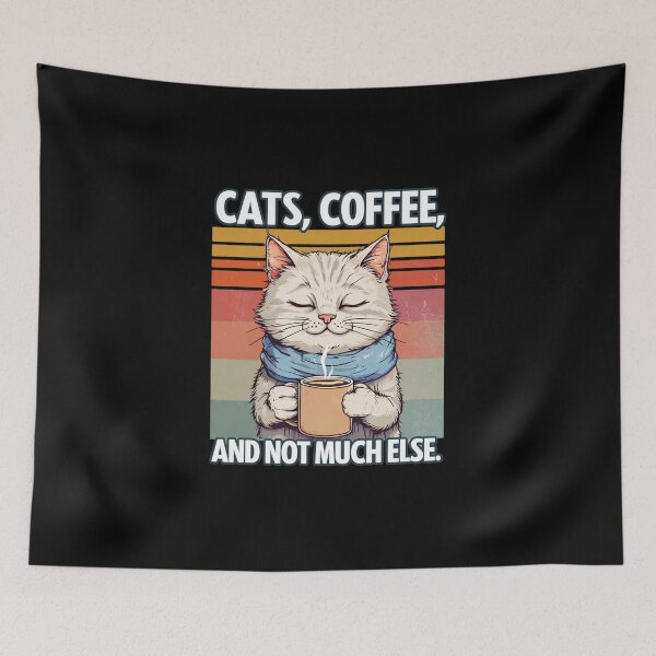 Item preview, Funny Cats Coffee And Not Much Else Vintage Retro Cat Lover designed and sold by FestivityFinds.