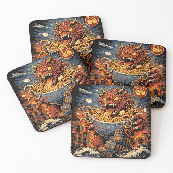 Item preview, Ramen Kaiju Noodle Monster Poster designed and sold by Matinez Pink.