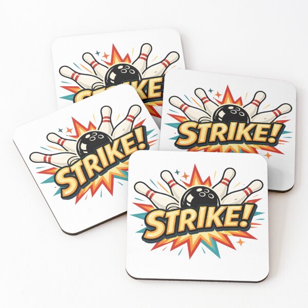 Item preview, Retro Bowling Strike Ball and Pins Illustration designed and sold by Vividdesignsau.