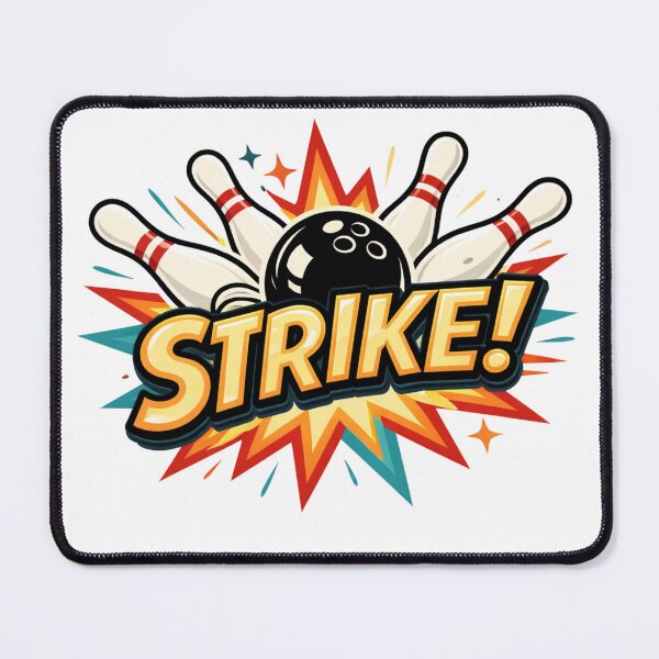 Item preview, Retro Bowling Strike Ball and Pins Illustration designed and sold by Vividdesignsau.