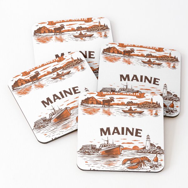 Item preview, Maine Down East Lobster & Lighthouses Poster designed and sold by Matinez Pink.