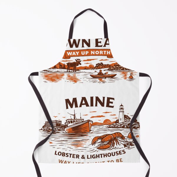 Item preview, Maine Down East Lobster & Lighthouses Poster designed and sold by Matinez Pink.