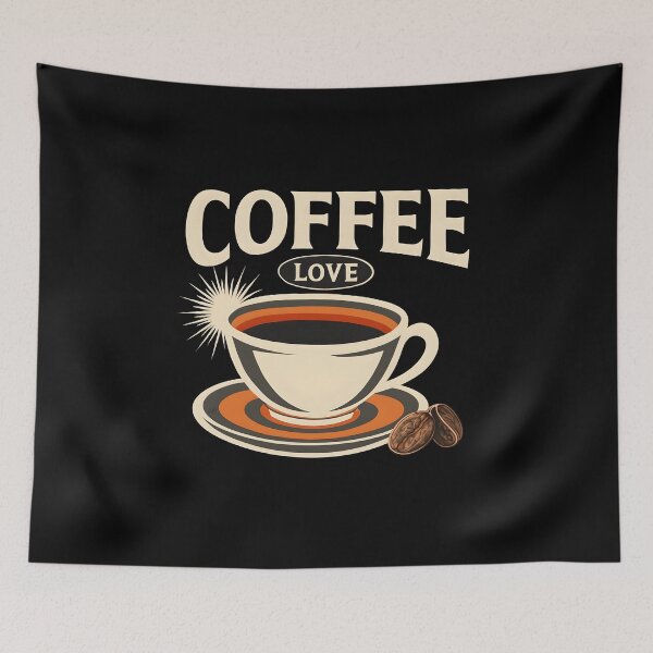 Item preview, Vintage Coffee Love Retro Diner Metal Sign Coffee Shop designed and sold by FestivityFinds.