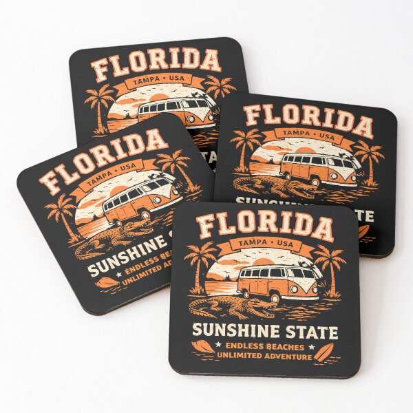 Item preview, Florida Sunshine State Camper & Alligator Poster designed and sold by Matinez Pink.