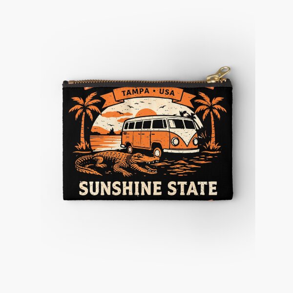 Item preview, Florida Sunshine State Camper & Alligator Poster designed and sold by Matinez Pink.