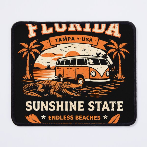 Item preview, Florida Sunshine State Camper & Alligator Poster designed and sold by Matinez Pink.