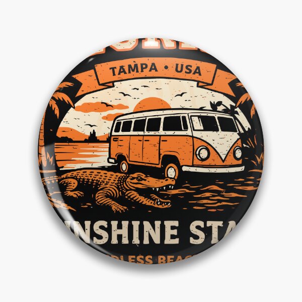 Item preview, Florida Sunshine State Camper & Alligator Poster designed and sold by Matinez Pink.