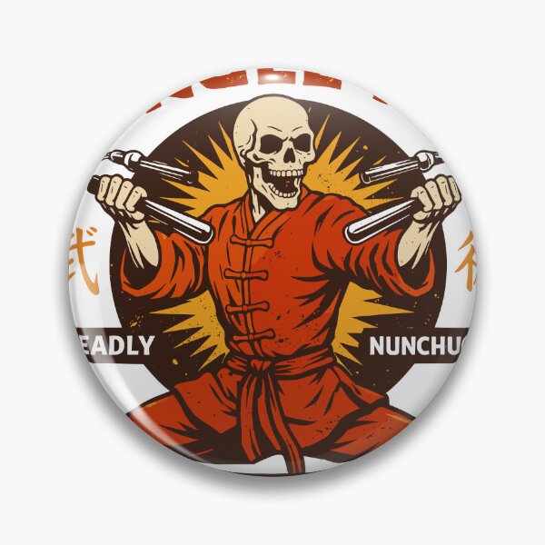 Item preview, Skull Fu Deadly Nunchucks Martial Arts Poster designed and sold by Matinez Pink.