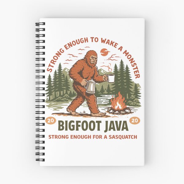 Item preview, Bigfoot Java Sasquatch Campfire Coffee Poster designed and sold by Matinez Pink.