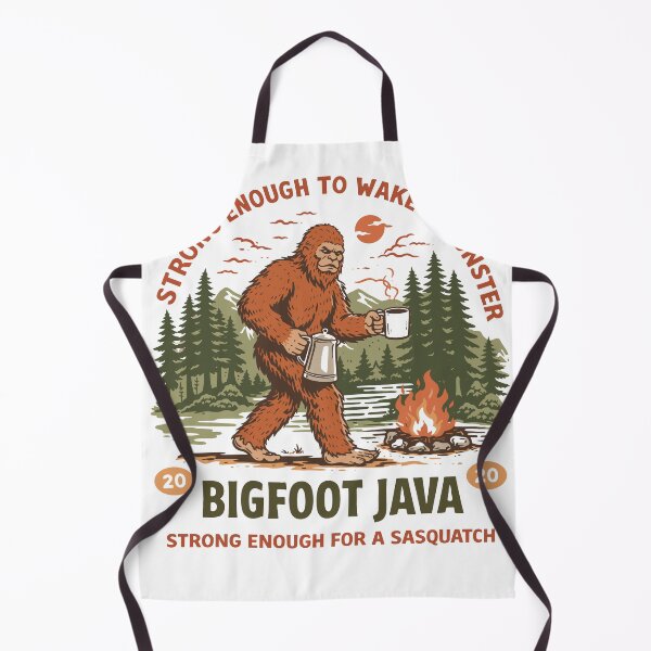 Item preview, Bigfoot Java Sasquatch Campfire Coffee Poster designed and sold by Matinez Pink.