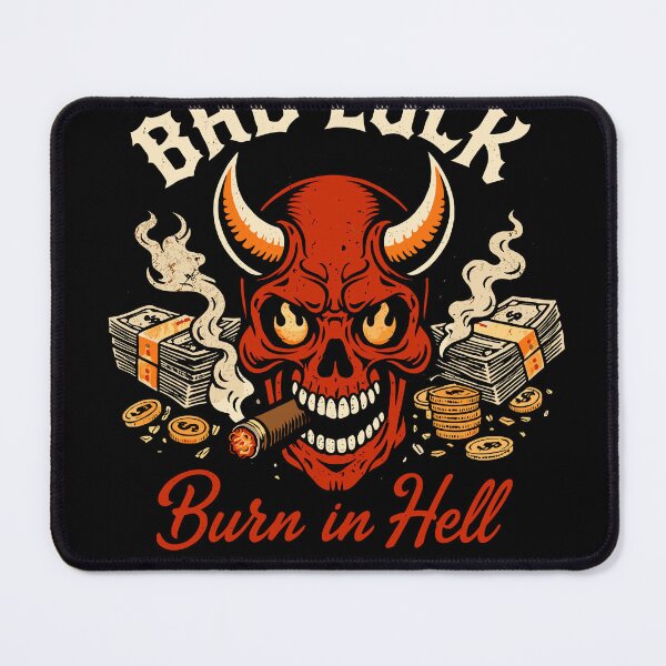 Item preview, Bad Luck Devil Skull Burn In Hell Poster designed and sold by Matinez Pink.