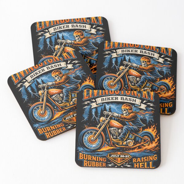 Item preview, Livingston KY Biker Bash Burning Rubber Poster designed and sold by Matinez Pink.