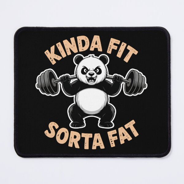 Item preview, Kinda Fit Sorta Fat Funny Panda Weightlifting Gym designed and sold by Zizo-DR44.