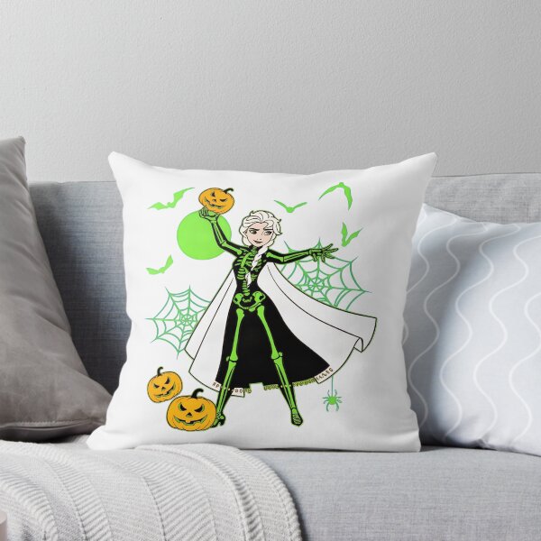 Item preview, Spooky Skeleton Ice Queen Halloween Pumpkin Webs Art designed and sold by MichaelMo52883.