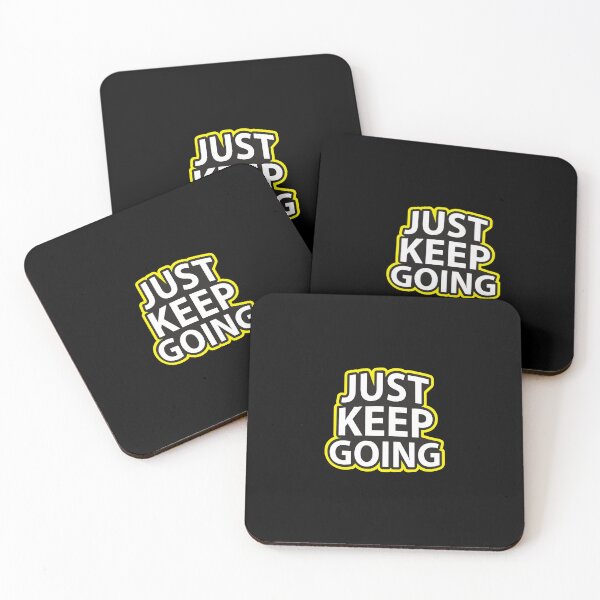 Item preview, Just Keep Going Bold Yellow Sticker Typography designed and sold by FitNow.